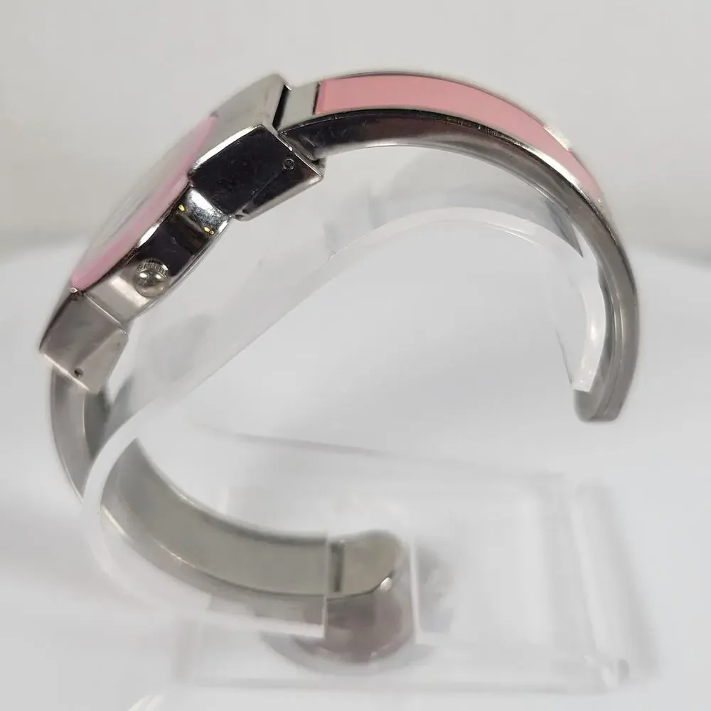 Andre Mouhot Pink Accent Bangle Watch, Quartz Water-Resistant, Cuff Bracelet